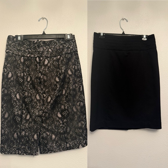 H&M Dresses & Skirts - TWO H&M Black and Gray Lace Pencil Skirt